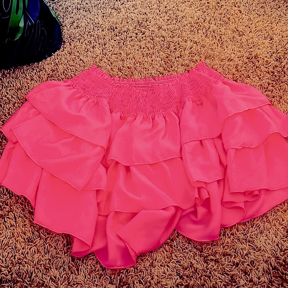 Pink ruffle shein skirt